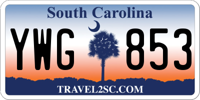SC license plate YWG853