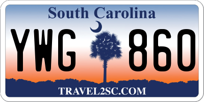 SC license plate YWG860