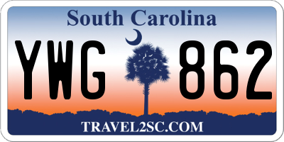 SC license plate YWG862
