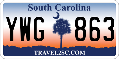 SC license plate YWG863