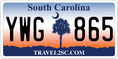 SC license plate YWG865