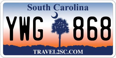 SC license plate YWG868
