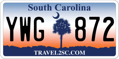 SC license plate YWG872