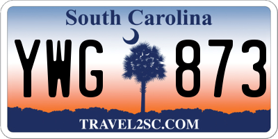 SC license plate YWG873