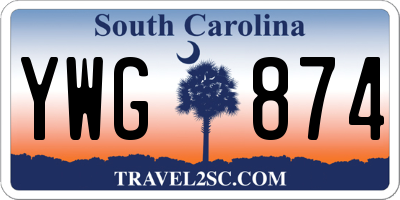 SC license plate YWG874