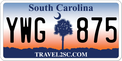 SC license plate YWG875