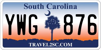 SC license plate YWG876