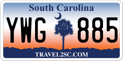 SC license plate YWG885