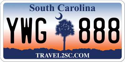 SC license plate YWG888