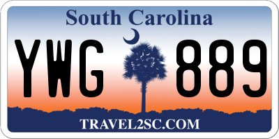 SC license plate YWG889