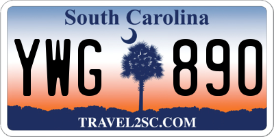 SC license plate YWG890