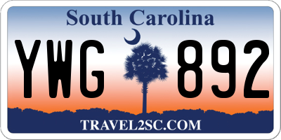 SC license plate YWG892