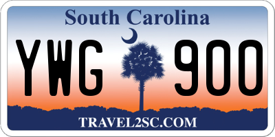 SC license plate YWG900