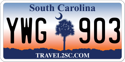SC license plate YWG903