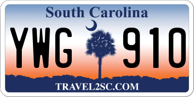 SC license plate YWG910