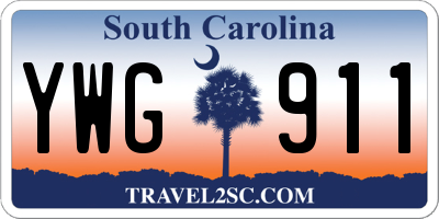 SC license plate YWG911