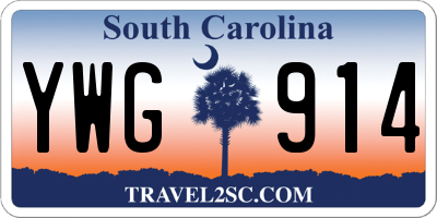 SC license plate YWG914