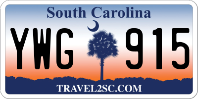 SC license plate YWG915