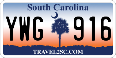 SC license plate YWG916