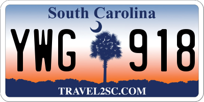 SC license plate YWG918