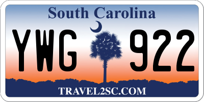 SC license plate YWG922