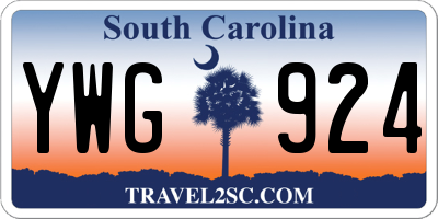 SC license plate YWG924