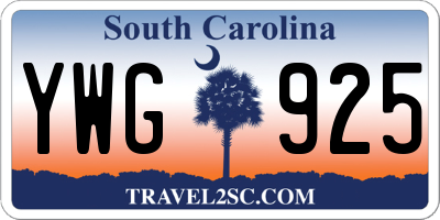 SC license plate YWG925