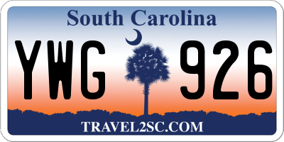 SC license plate YWG926