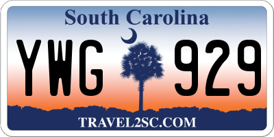 SC license plate YWG929