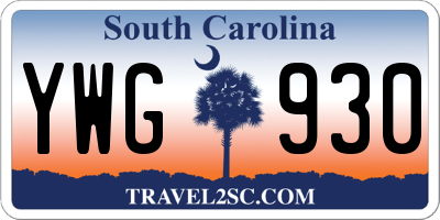SC license plate YWG930