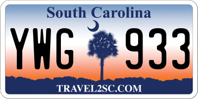SC license plate YWG933