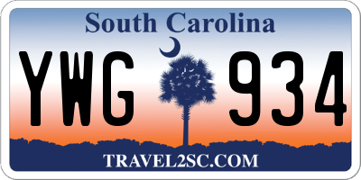 SC license plate YWG934