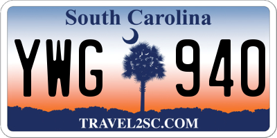 SC license plate YWG940