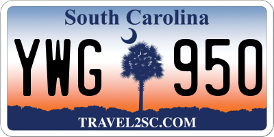 SC license plate YWG950