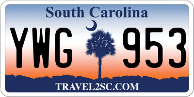 SC license plate YWG953