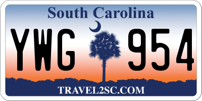 SC license plate YWG954