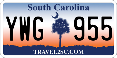 SC license plate YWG955