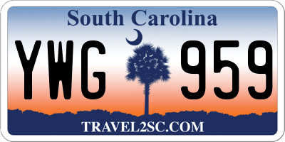 SC license plate YWG959