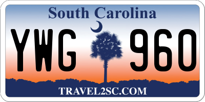 SC license plate YWG960