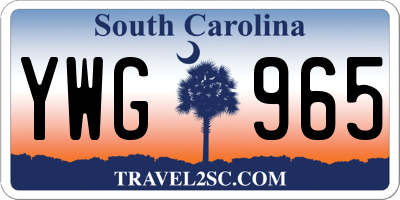 SC license plate YWG965
