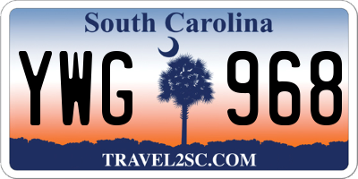 SC license plate YWG968