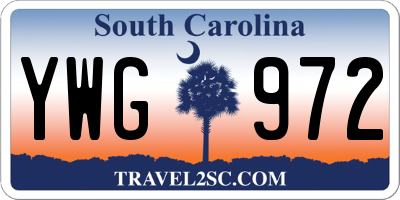 SC license plate YWG972