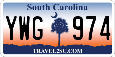 SC license plate YWG974