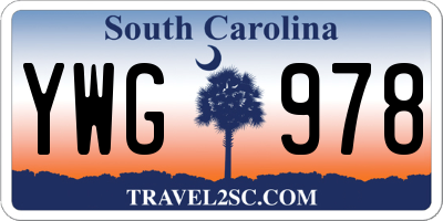 SC license plate YWG978