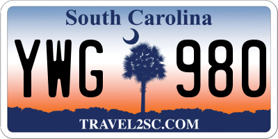 SC license plate YWG980