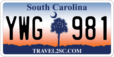 SC license plate YWG981