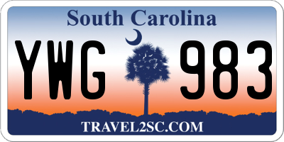 SC license plate YWG983