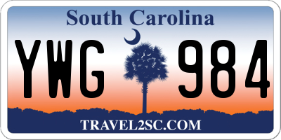 SC license plate YWG984