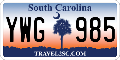SC license plate YWG985