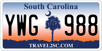 SC license plate YWG988